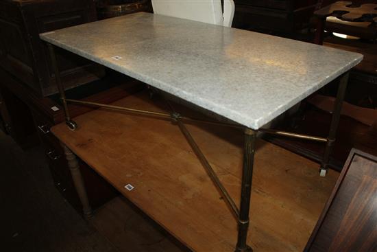 Marble topped gilt metal table